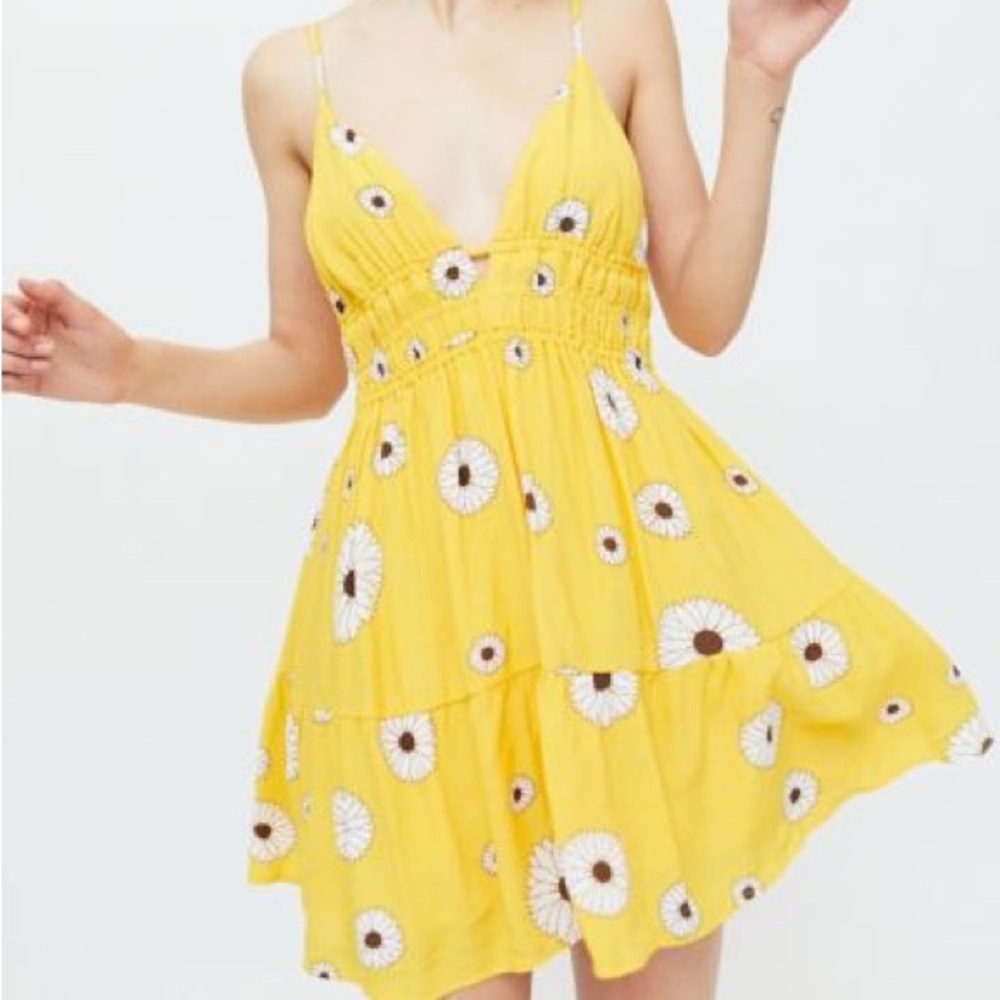 Urban Outfitters yellow mini dress